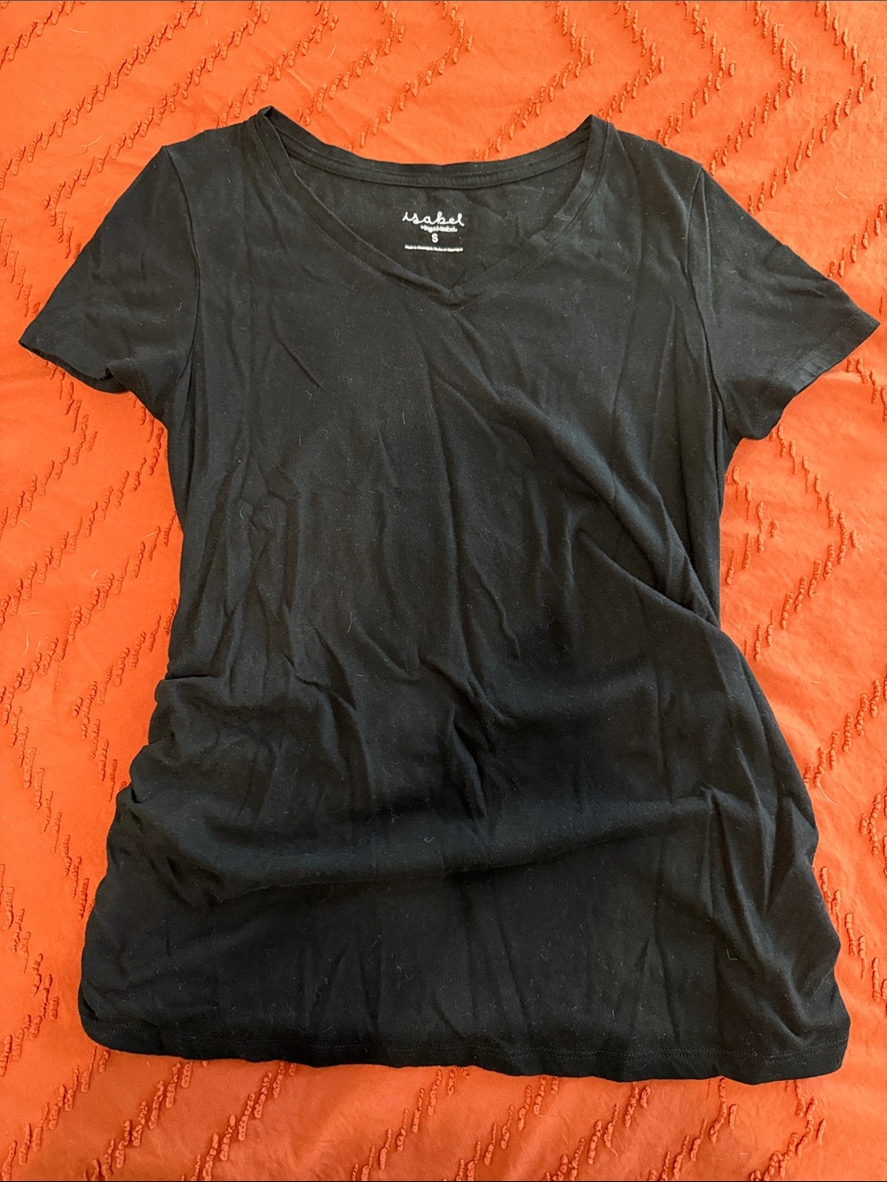 Isabel Maternity by Ingrid & Isabel Black Short Sleeve V-Neck Tee